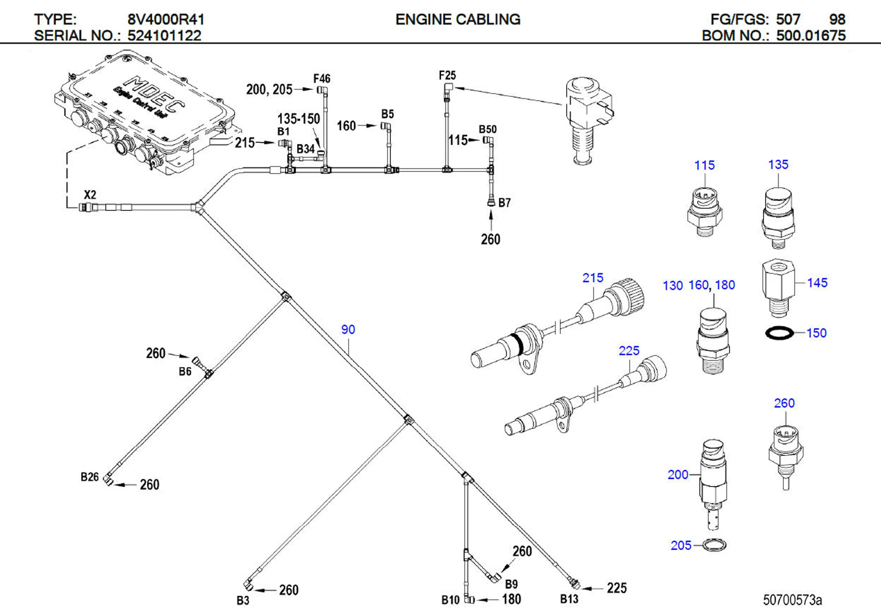 MTU X00031095 Technical Engineering Exploded View