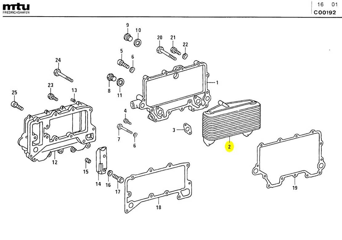 MTU 8V 183 AA51 Parts 0021882301/29 Technical Engineering Exploded View