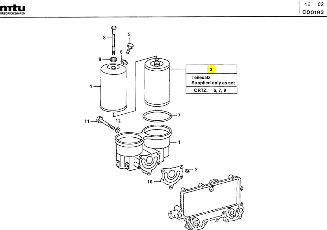 MTU 4021800009 Technical Engineering Exploded View