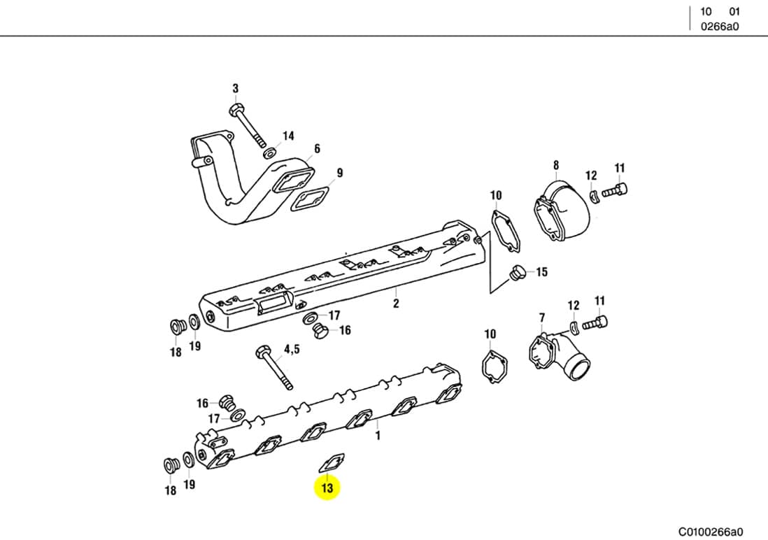 MTU 4421411780 Charge Air Piping - Exhaust Piping Gaska