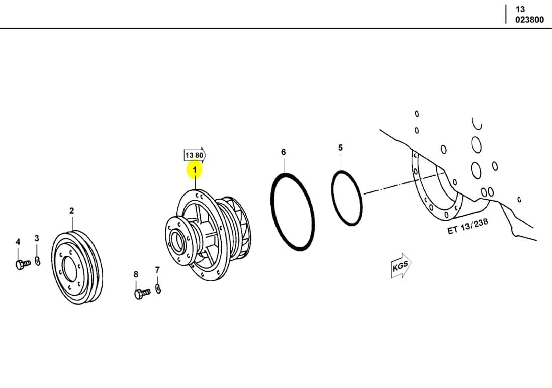 MTU 5062000601 Coolant Pump Assembly Components