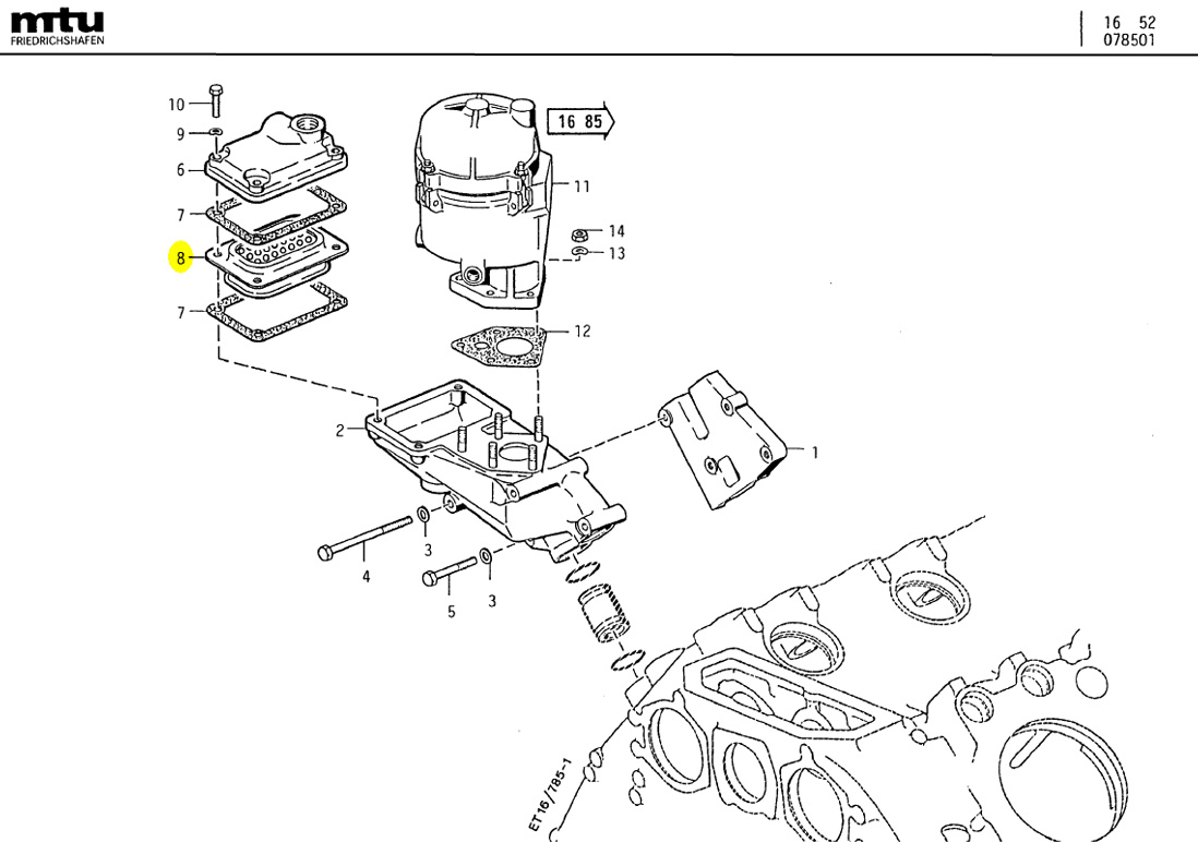 MTU 5500180280 OIL SYSTEM GASKET