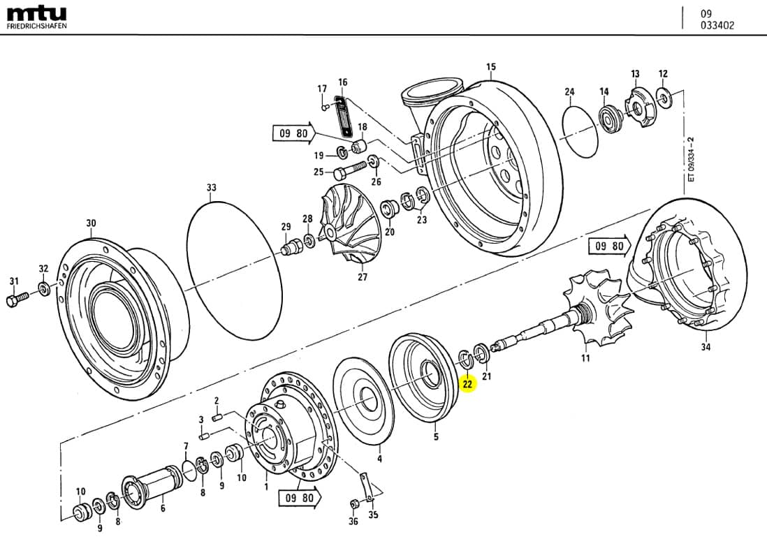 MTU 5110850460 Technical Engineering Exploded View
