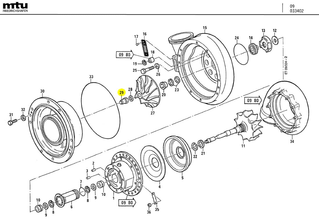 MTU 5205300171 Technical Engineering Exploded View