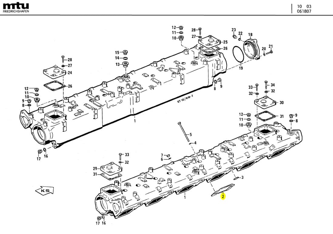 MTU 5500980280 Technical Engineering Exploded View