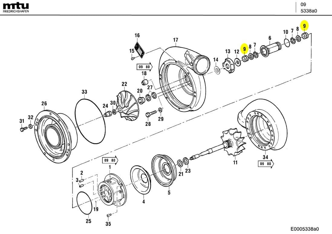 MTU 5100250050 Technical Engineering Exploded View