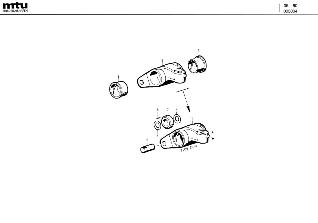 MTU 135D19004/3 Technical Engineering Exploded View