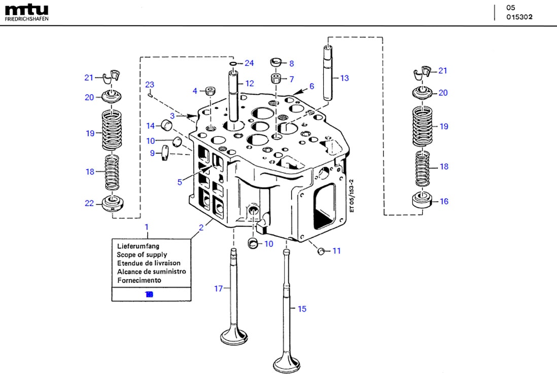 MTU 5800530205 Technical Engineering Exploded View