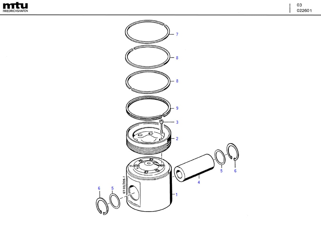 MTU 5840300917 Technical Engineering Exploded View