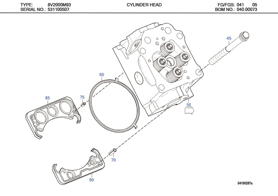 MTU X00004882 Technical Engineering Exploded View