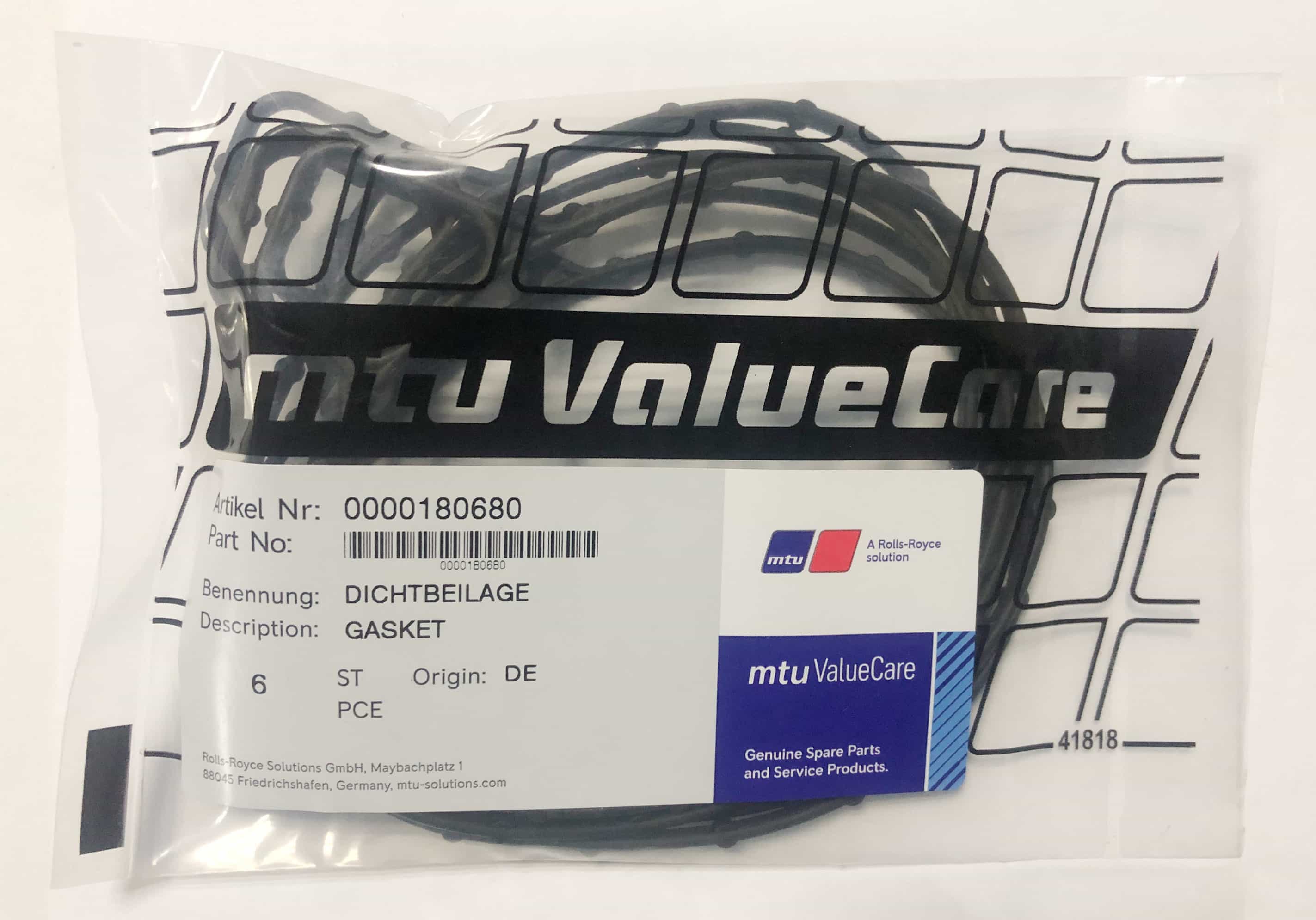 MTU 0000180680 OIL SEPARATOR GASKET