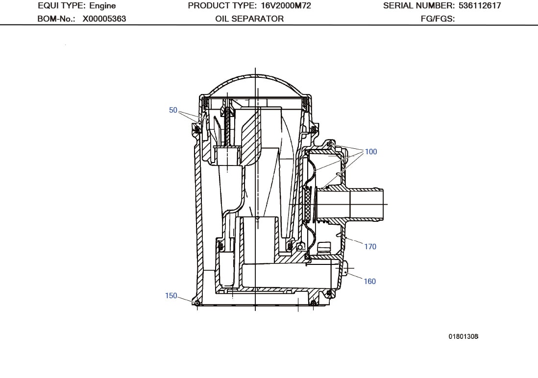 MTU 5410180233 OIL SEPARATOR DIAPHRAGM