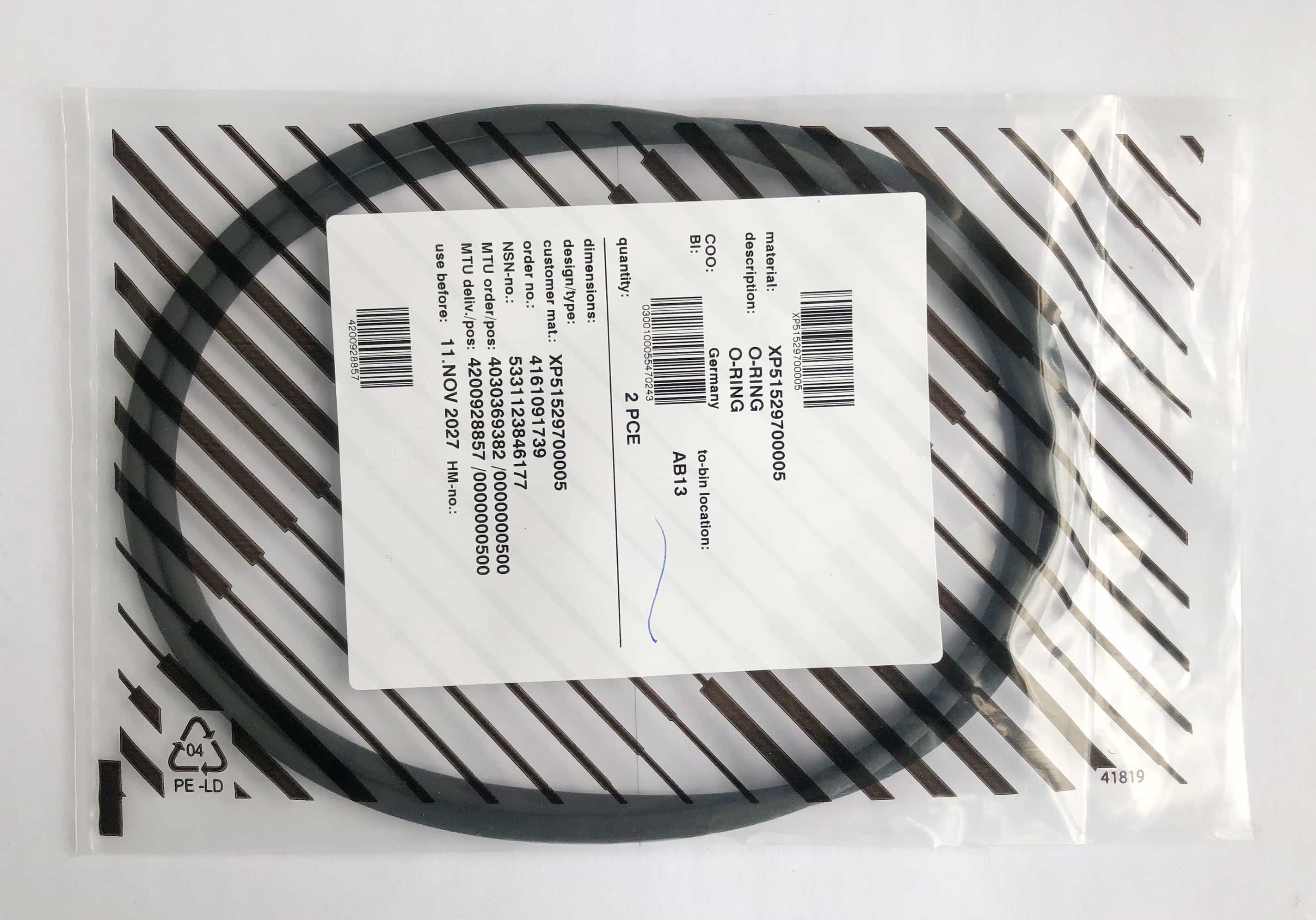 MTU XP51529700005 SEAWATER PUMP O-RING