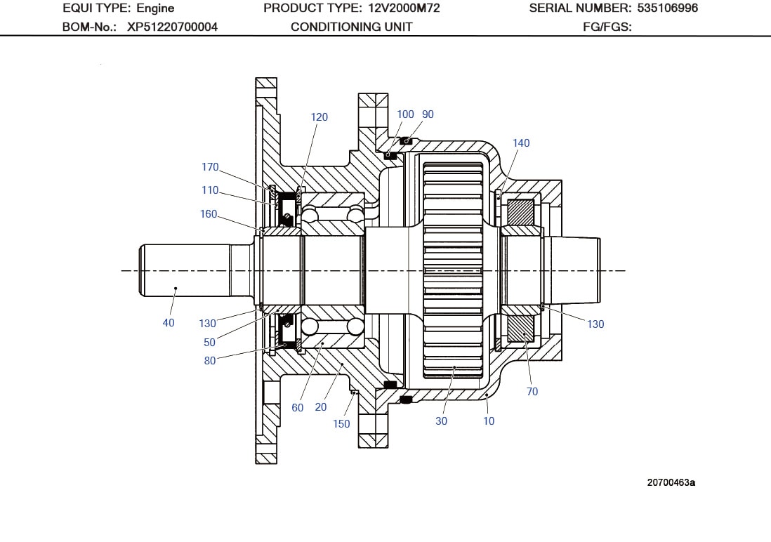MTU 8699810032 COOLANT PUMP CYL ROLLER BEARING