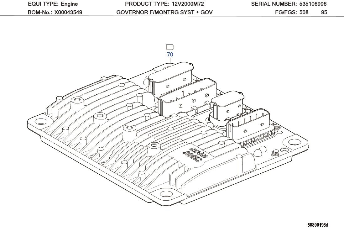 MTU X00E50201022 GOVERNOR F/MONTRG SYST + GOV ECU 7-04
