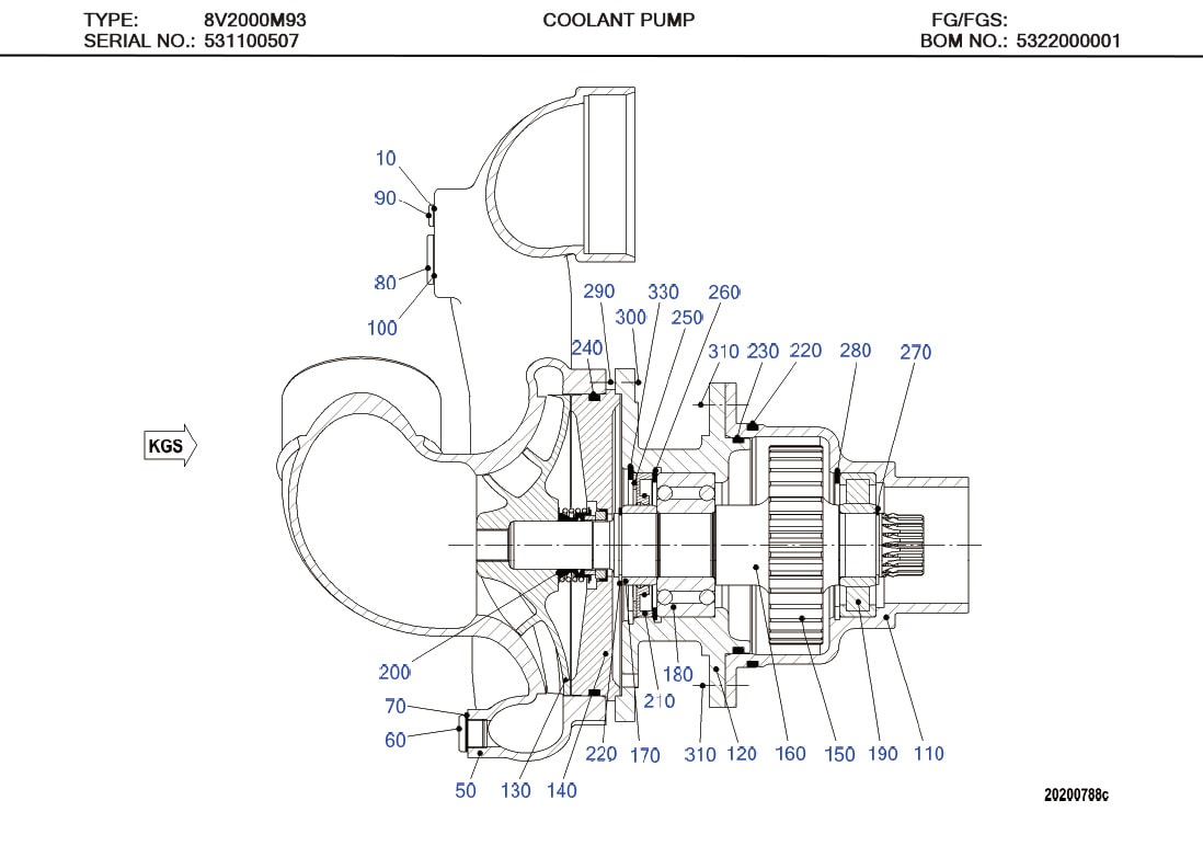 MTU 8699970498 COOLANT PUMP SEALING RING