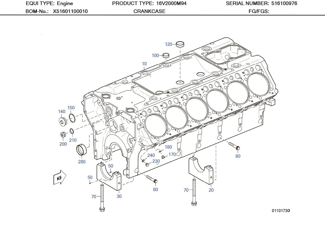 MTU 5500511710 CRANKCASE CAMSHAFT BEARING