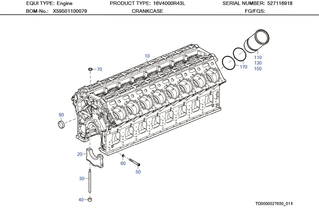 MTU 5240510110 Technical Engineering Exploded View