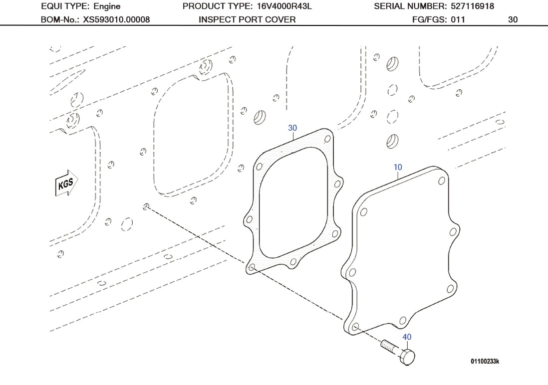 MTU 5240111380 Technical Engineering Exploded View