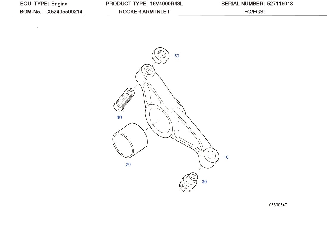 MTU 5240550550 Technical Engineering Exploded View