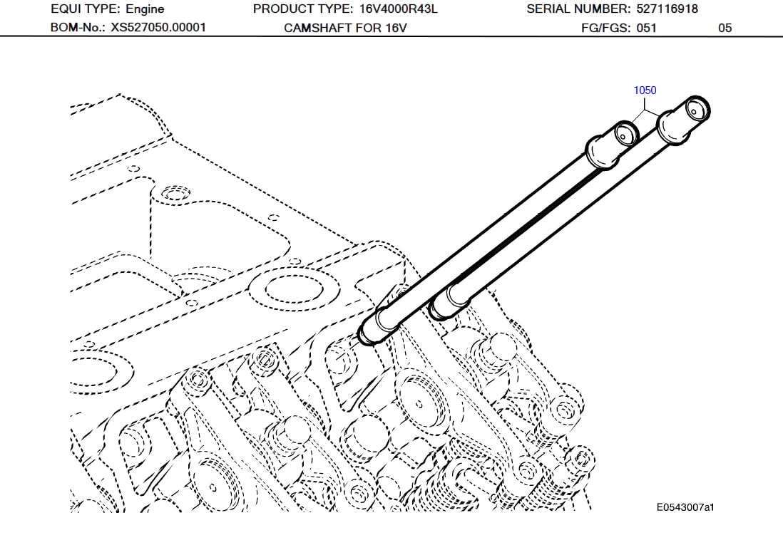 MTU X52405400013 Technical Engineering Exploded View