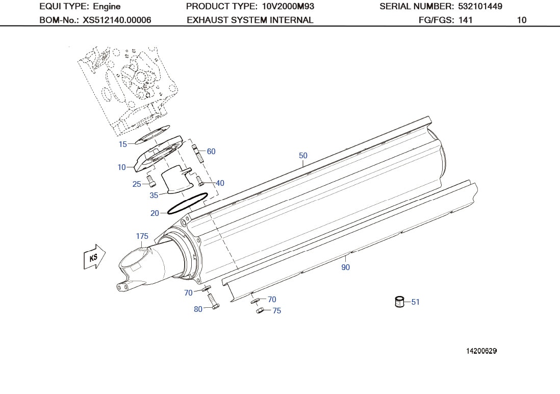 MTU X00014782 Technical Engineering Exploded View
