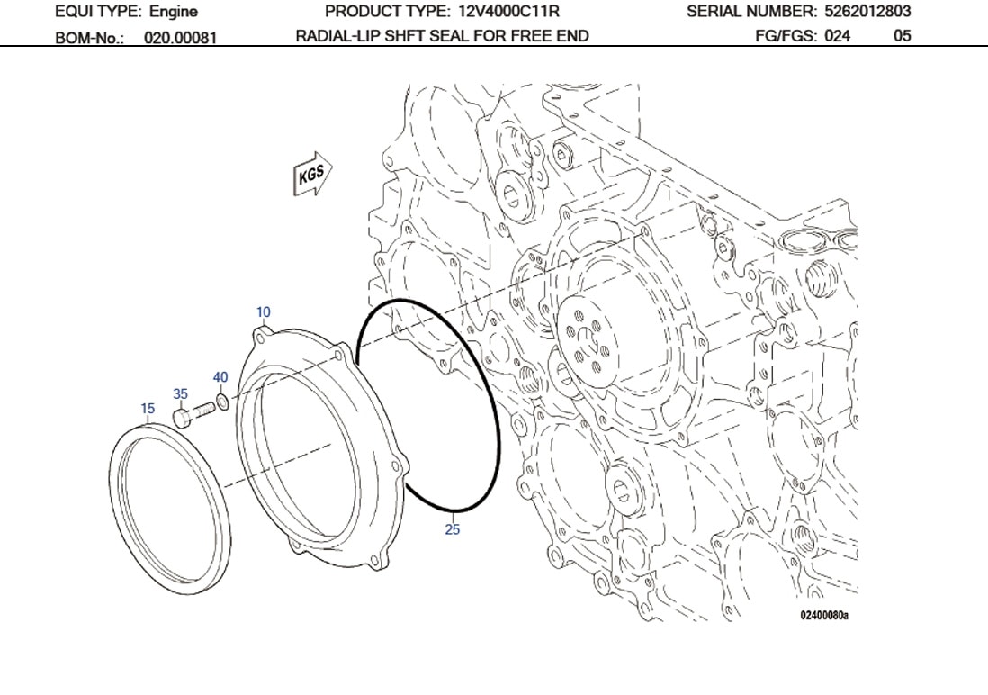 MTU 0219976547 Technical Engineering Exploded View