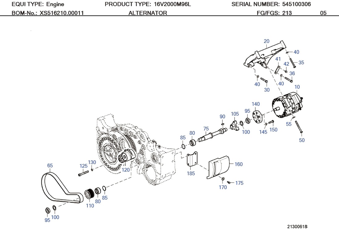 MTU X51621300033 Technical Engineering Exploded View