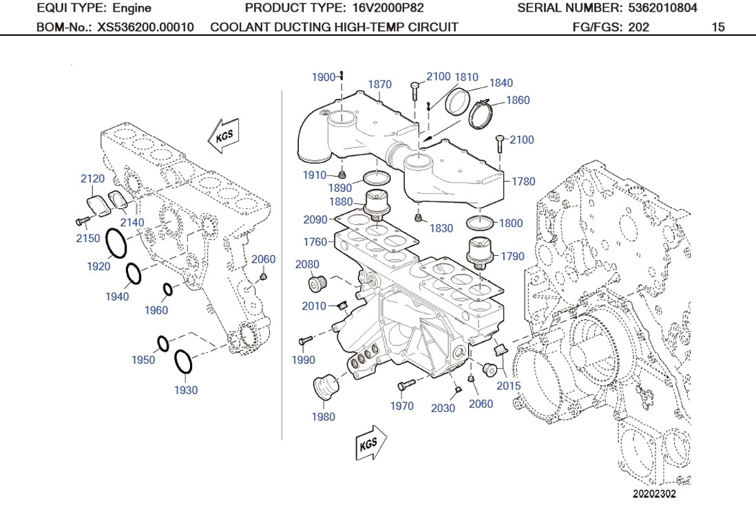 MTU 05132155 Technical Engineering Exploded View