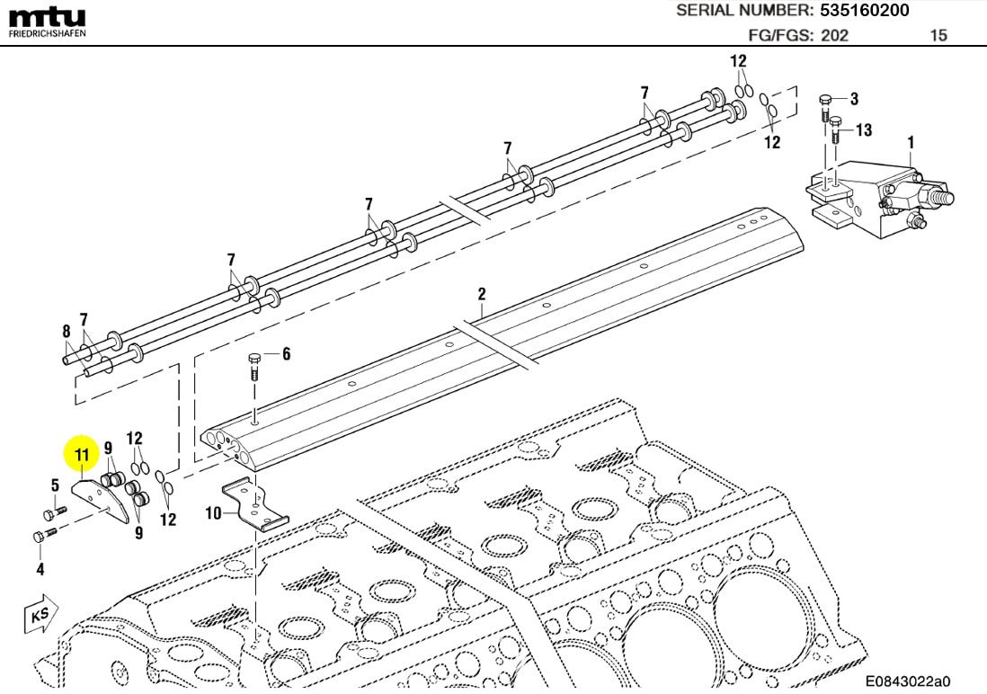 MTU 5360780441 Technical Engineering Exploded View