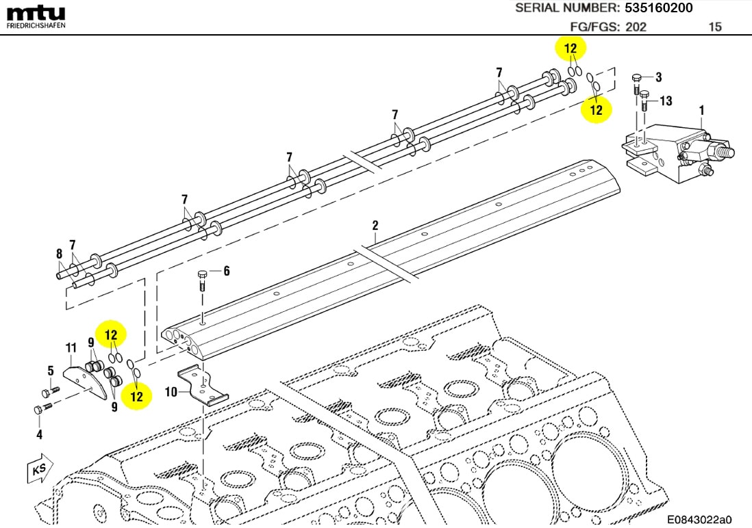 MTU 5369970040  Technical Engineering Exploded View
