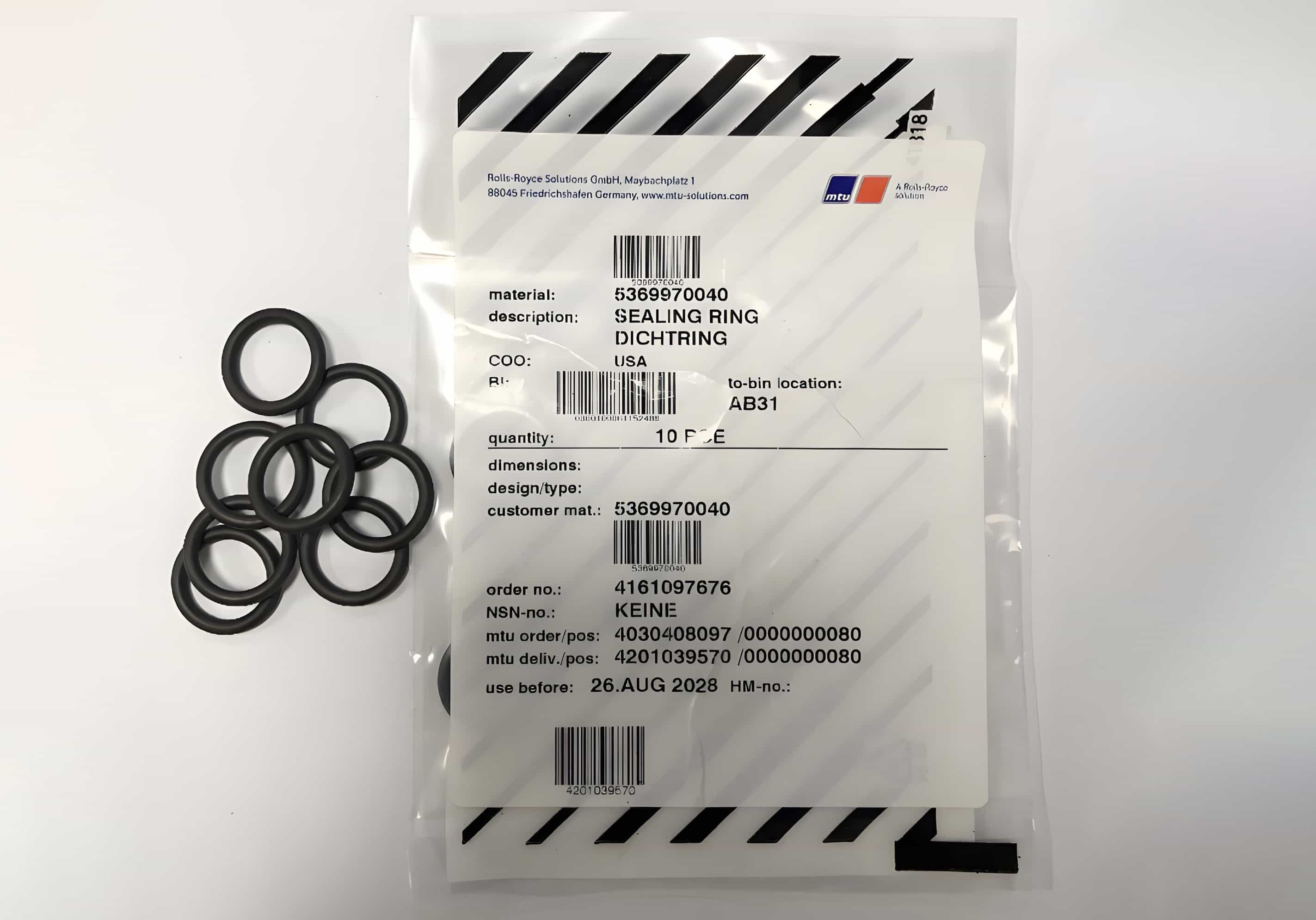 MTU 5369970040  L.P. FUEL SYSTEM SEALING RING