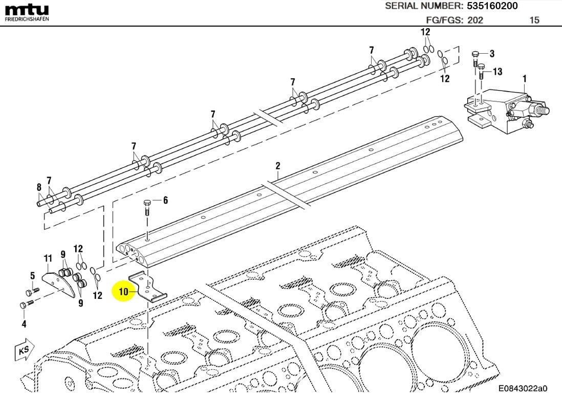 MTU 5360780180 Technical Engineering Exploded View