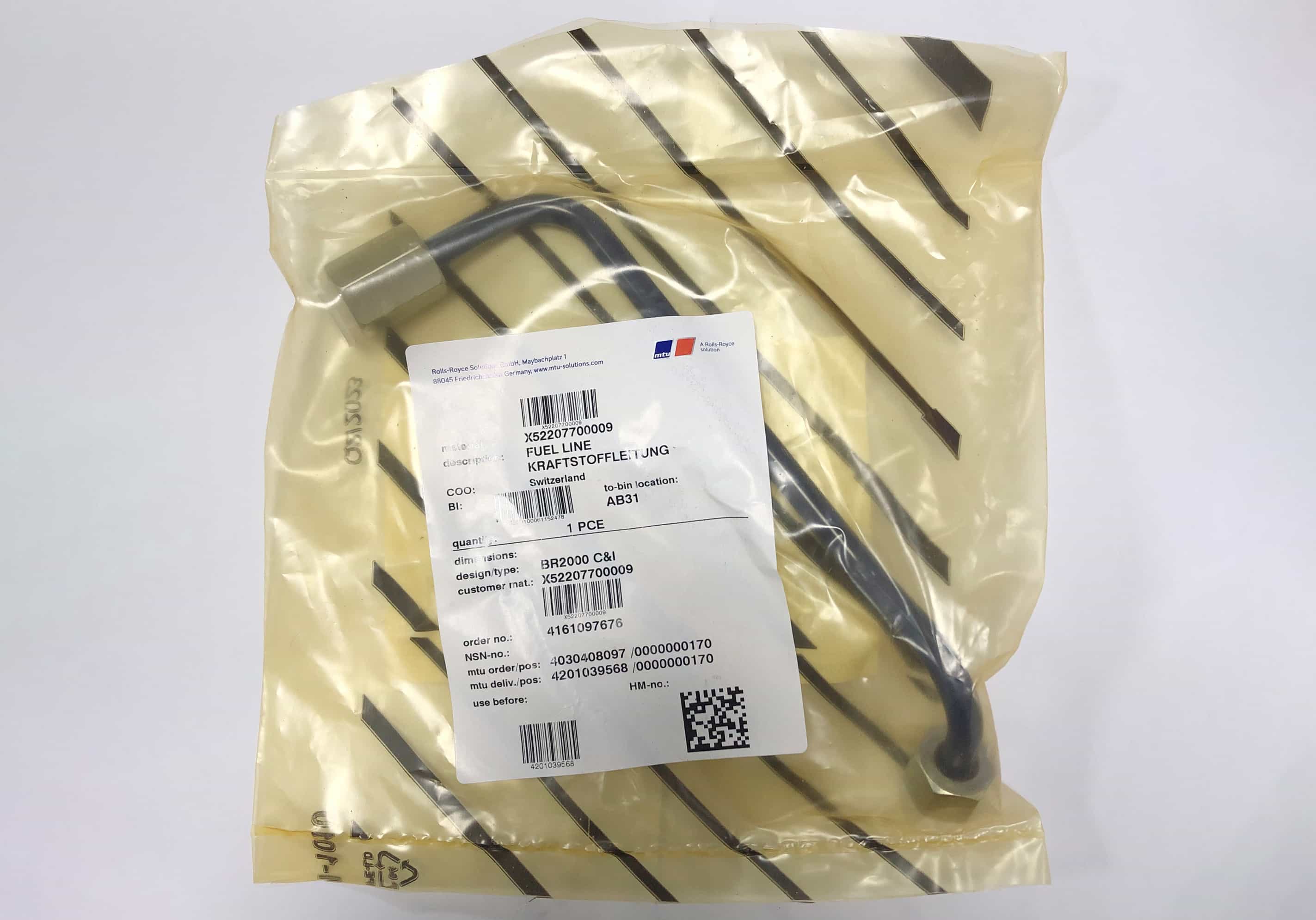 MTU 5360702032 HIGH RRESSURE FUEL LINE