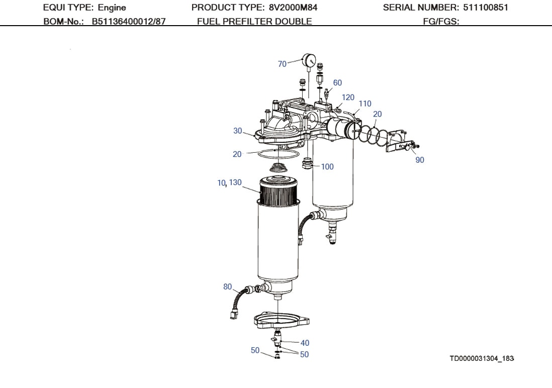 MTU XP51108300002 Technical Engineering Exploded View