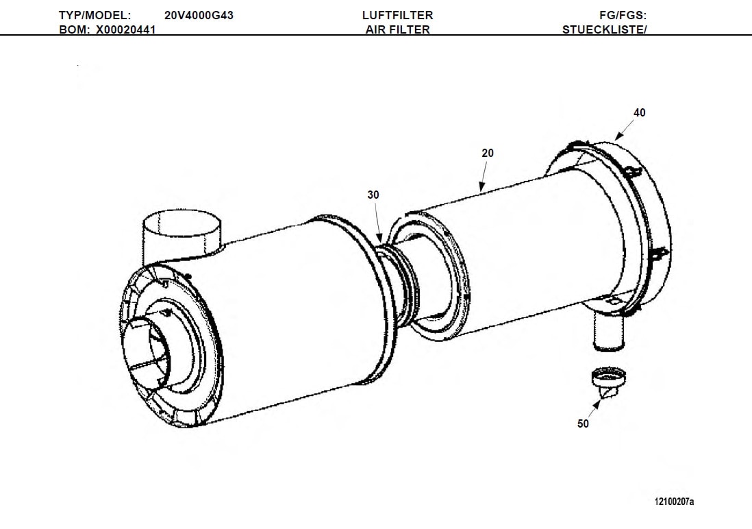 MTU XP52712100006 Technical Engineering Exploded View
