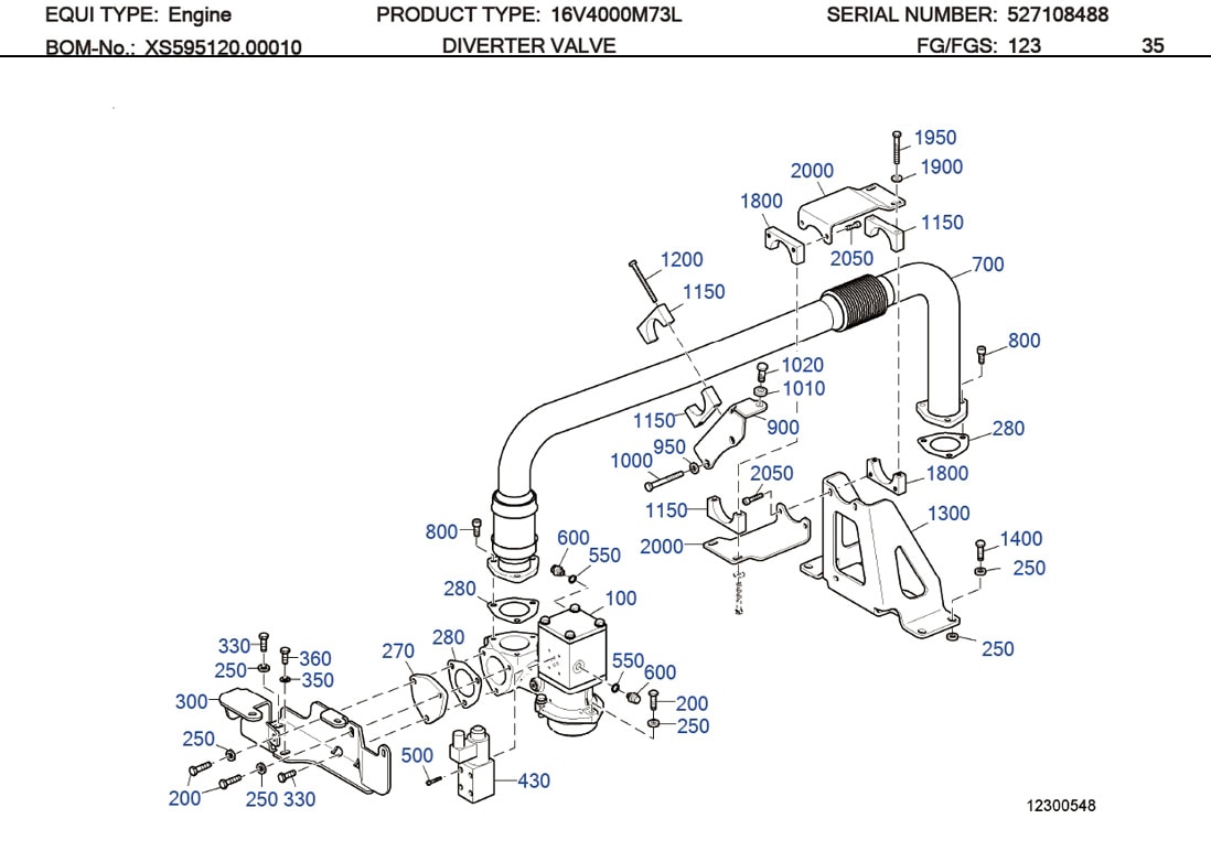 MTU X52499100815 Technical Engineering Exploded View