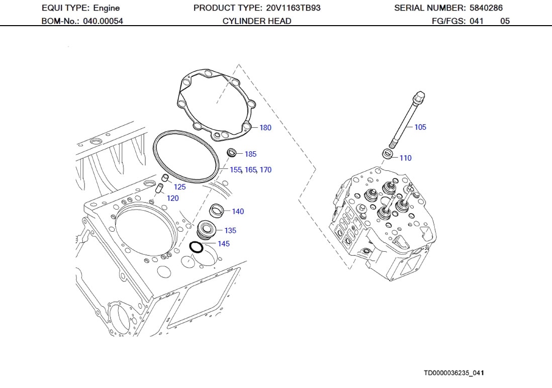 MTU 5800162319 Technical Engineering Exploded View