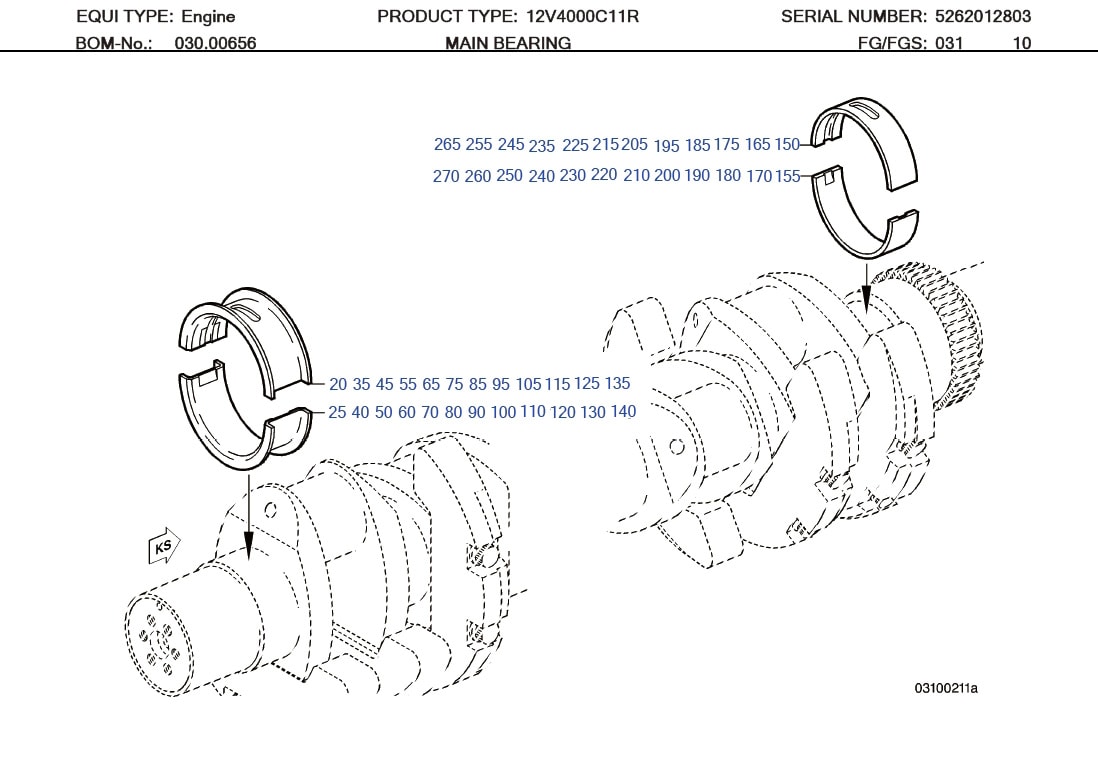 MTU 5240333407 Technical Engineering Exploded View
