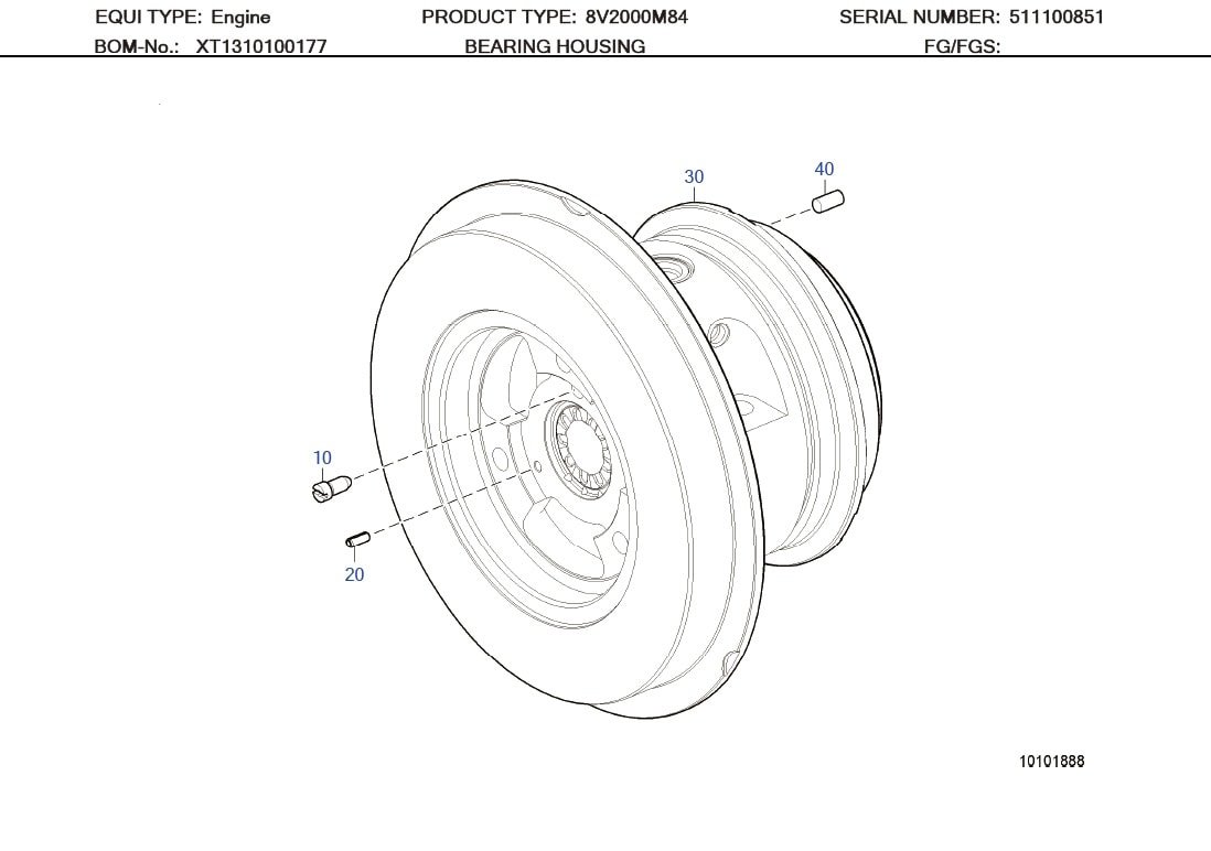 MTU X51610100001 Technical Engineering Exploded View