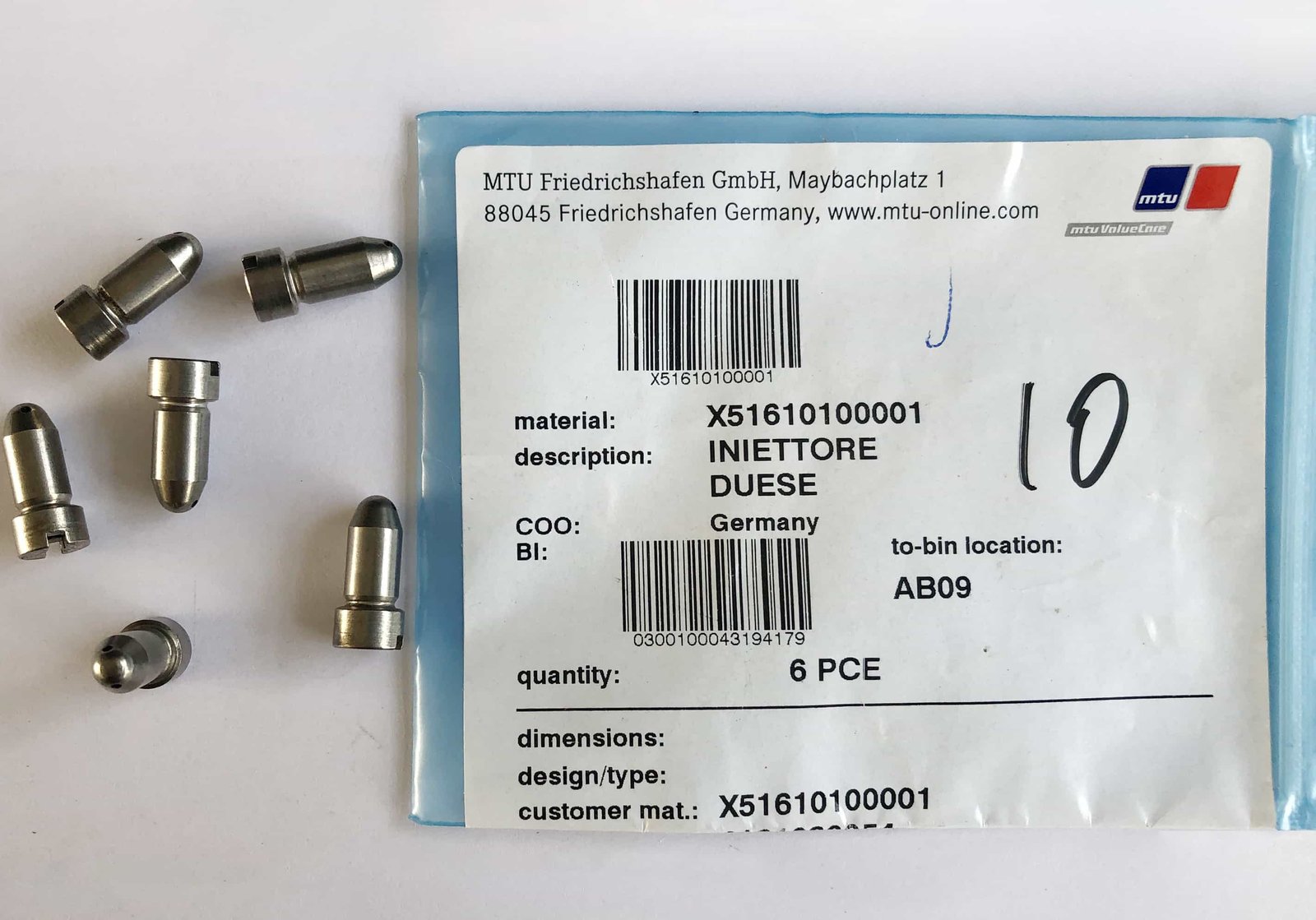 MTU X51610100001 BEARING HOUSING NOZZLE