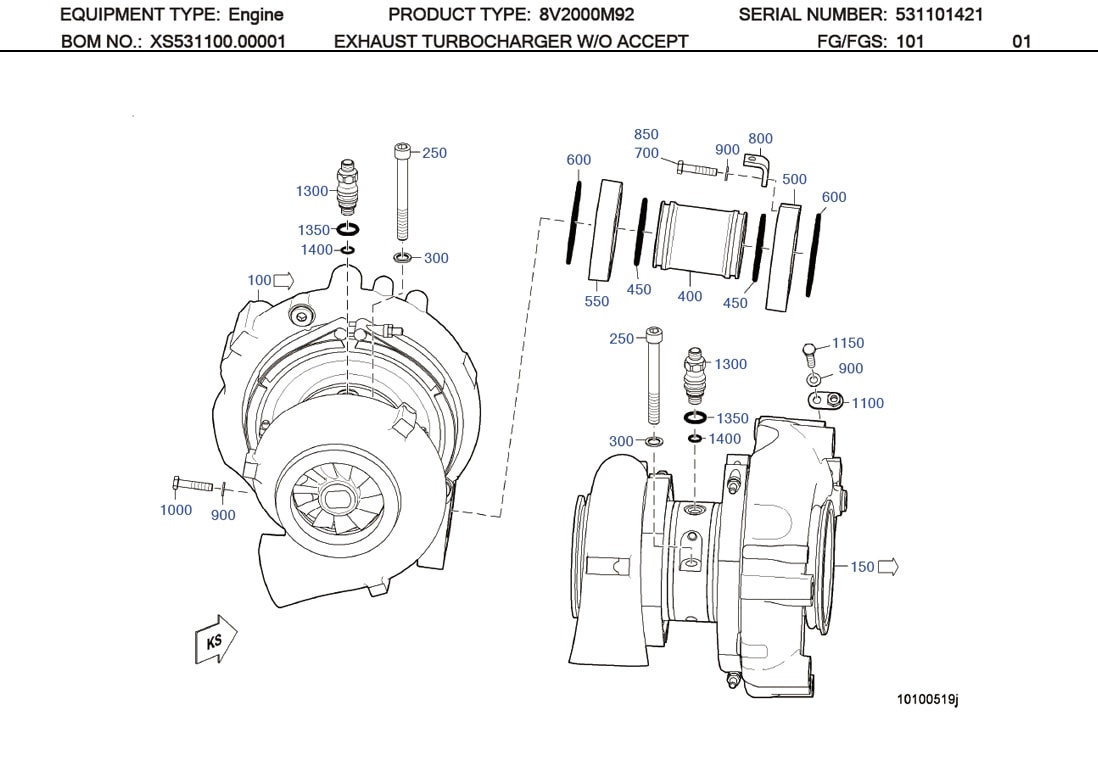 MTU 5320900136 Technical Engineering Exploded View