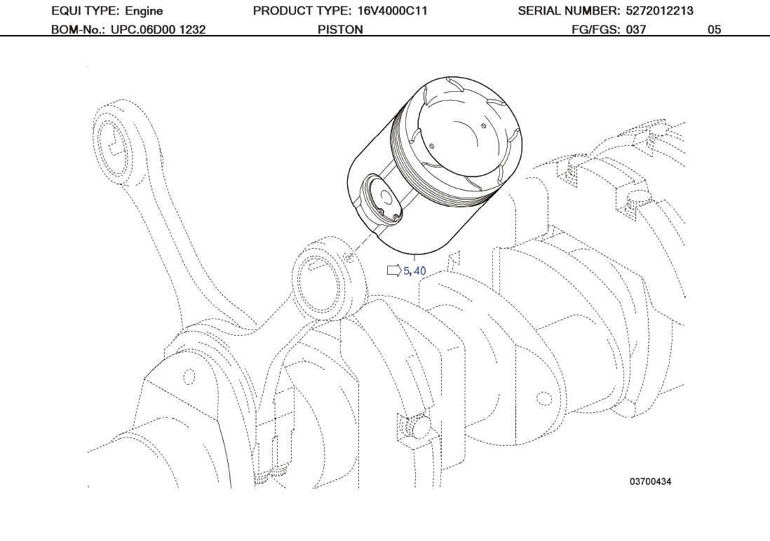 MTU EX00008371 Technical Engineering Exploded View
