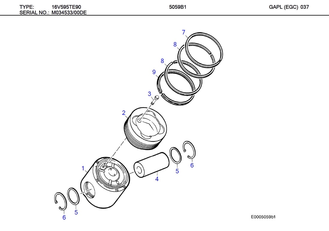 MTU 5769900619 Technical Engineering Exploded View