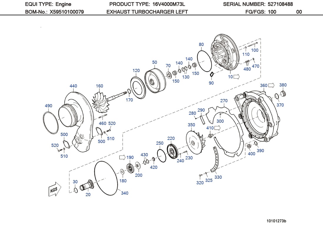 MTU X00016599 Technical Engineering Exploded View