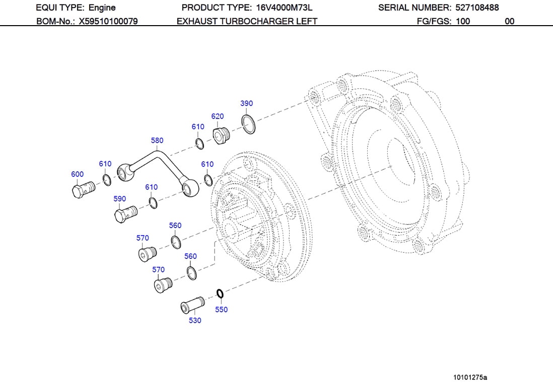 MTU X00016599 Technical Engineering Exploded View