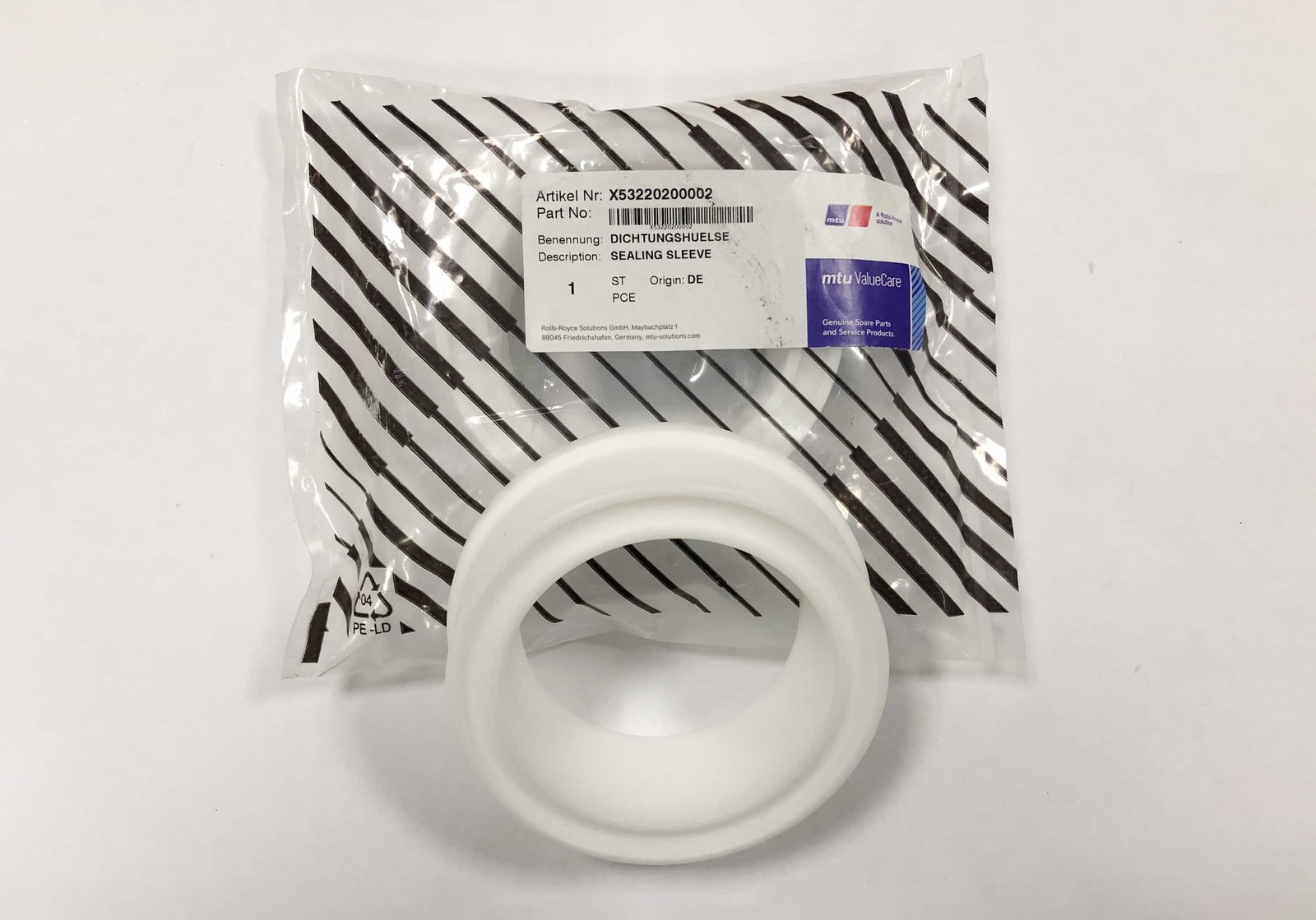 MTU X53220200002 PLATE-CORE HEAT EXCH SEALING SLEEVE