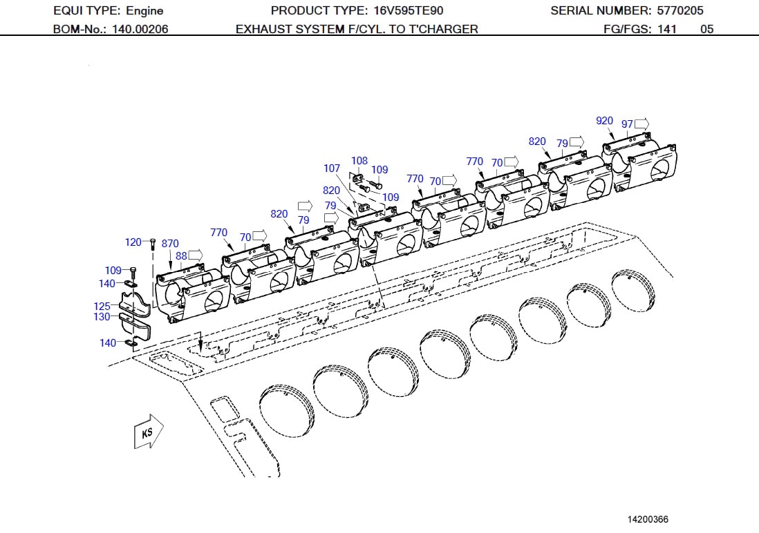 MTU XP57714200010 Technical Engineering Exploded View