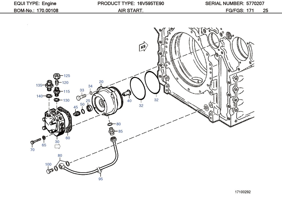 MTU 5801750180 Technical Engineering Exploded View