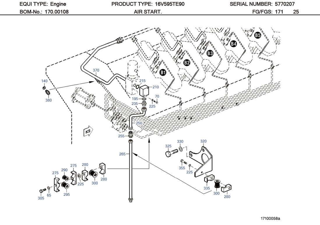 MTU 700327022000 Technical Engineering Exploded View
